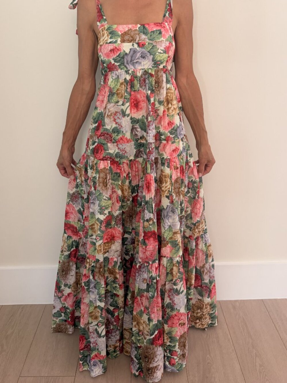 Zimmermann Pattie Tie Shoulder Floral Maxi Dress Size 0 - Picture 1 of 3